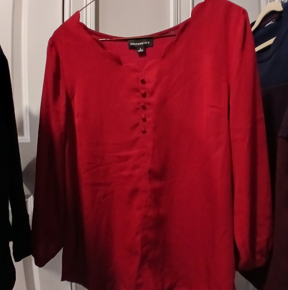 Berry Red Blouse